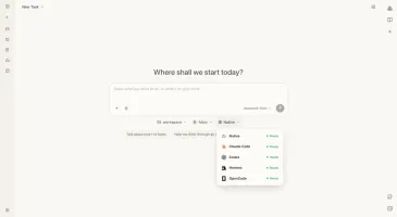 Task screen with Agent and Runtime selectors
