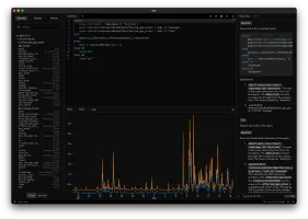 agx desktop application showing SQL query editor and data visualization