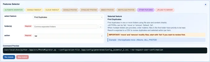 Web Interface - Other Features