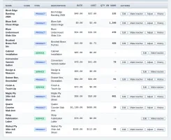 Inventory tracking form with quantity on hand, weighted-average cost, and reorder point settings