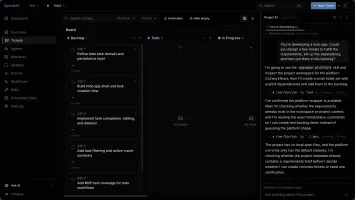 Project AI assistant beside the ticket board for breaking down work