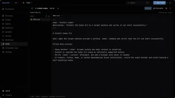 Skill editor for creating and editing automation workflows