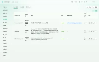MCP management console with instances and tool settings