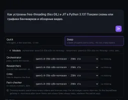 Models per role panel in the web UI