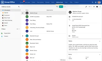 GroupOffice Address Book interface