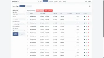 Recording management page