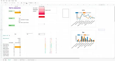 o-spreadsheet demo showing the spreadsheet UI with toolbar, menus, and sample data