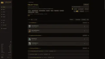 System detail view with books and metadata