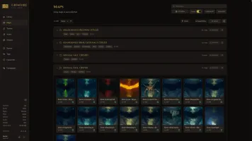 Map gallery with battlemaps organized by folder