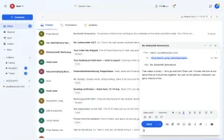 Compose window with rich text and autocomplete
