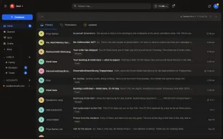 Dark mode theme in the inbox