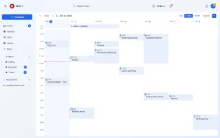 Calendar view docked beside mail