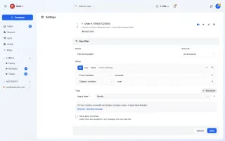 Filter builder with tree structure and counts