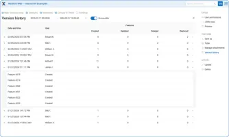 Vector data version control interface