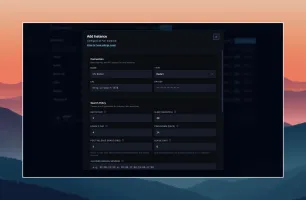 Houndarr add instance form with search, cutoff, and upgrade configuration