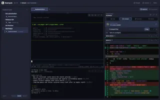 Desktop workspace reviewing code changes beside passing tests