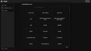 Choosing a notification service to configure