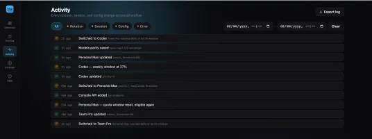 Activity log