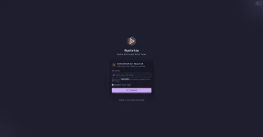 Authentication screen for self-hosted version