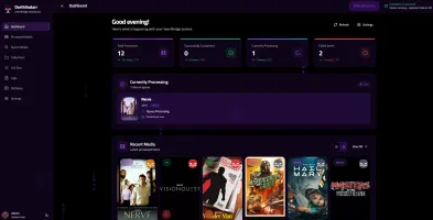 Darth Vadarr dashboard showing media library and monitoring