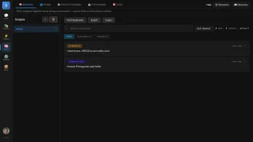 Memory list with tags, scopes, and duplicate removal