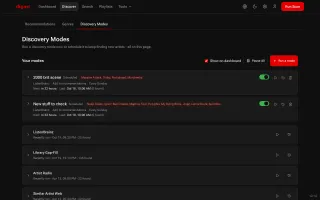 Discovery Modes page for running and scheduling discovery modes