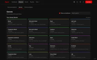 Genres page showing genre priorities and controls