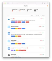 Dashboard on small screen in light mode