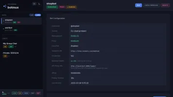 Bot configuration and detail page