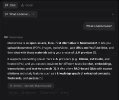 RAG chat interface showing cited answers