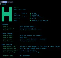 Hoard CLI running in terminal, syncing game saves headless