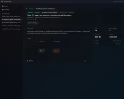 Coding Agent run on the ClawBox desktop showing progress, changed files and pull request