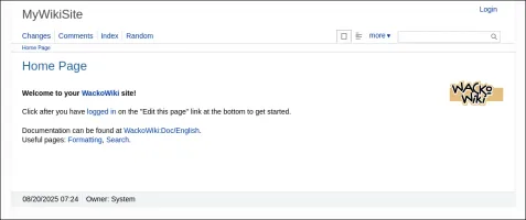 WackoWiki welcome home page