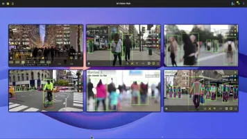 VisionCore AI vision hub with live camera streams