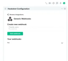 The Hookshot room configuration widget for managing connections.