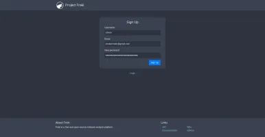 Sign up page