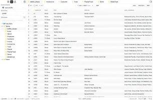 OrcaQ editor preview showing the database interface