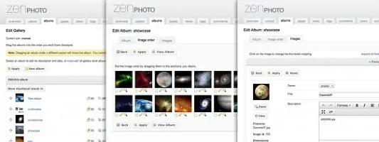 Zenphoto gallery management interface