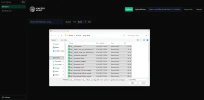 File upload interface