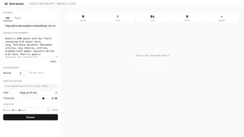 Animated demo of the knowledge graph extractor UI showing interactive force-directed graph