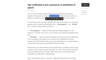 Editor with a page in progress