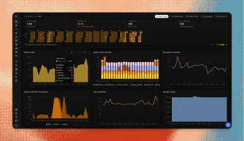 Overview charts showing query count, duration, and data written over time