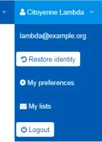 Restore identity button in listmaster portal