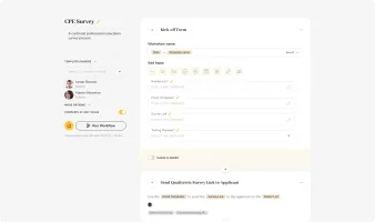 Workflow Templates screen showing template creation interface