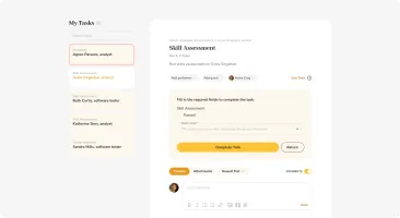 Task Buckets screen showing personal task list for a staff member