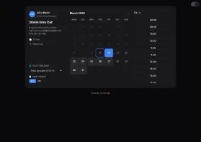 Time slot picker with timezone support