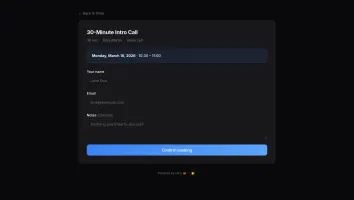 Booking form for guests