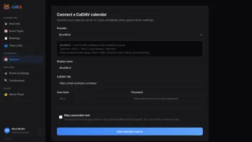 Add CalDAV calendar source with provider presets