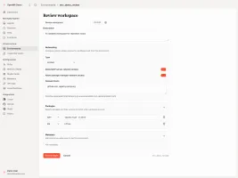 Environment networking and package configuration in the Console