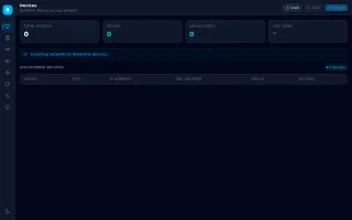 Devices page in dark mode